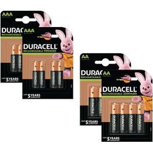 Duracell PreCharged AA & AAA oplaadbaar (8+8 st)