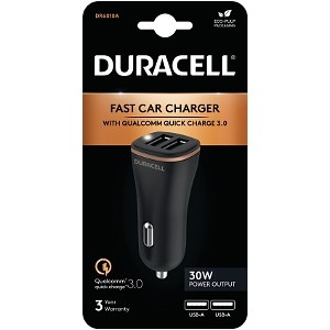 Duracell 18W + 12W dubbele USB-A lader voor in de auto